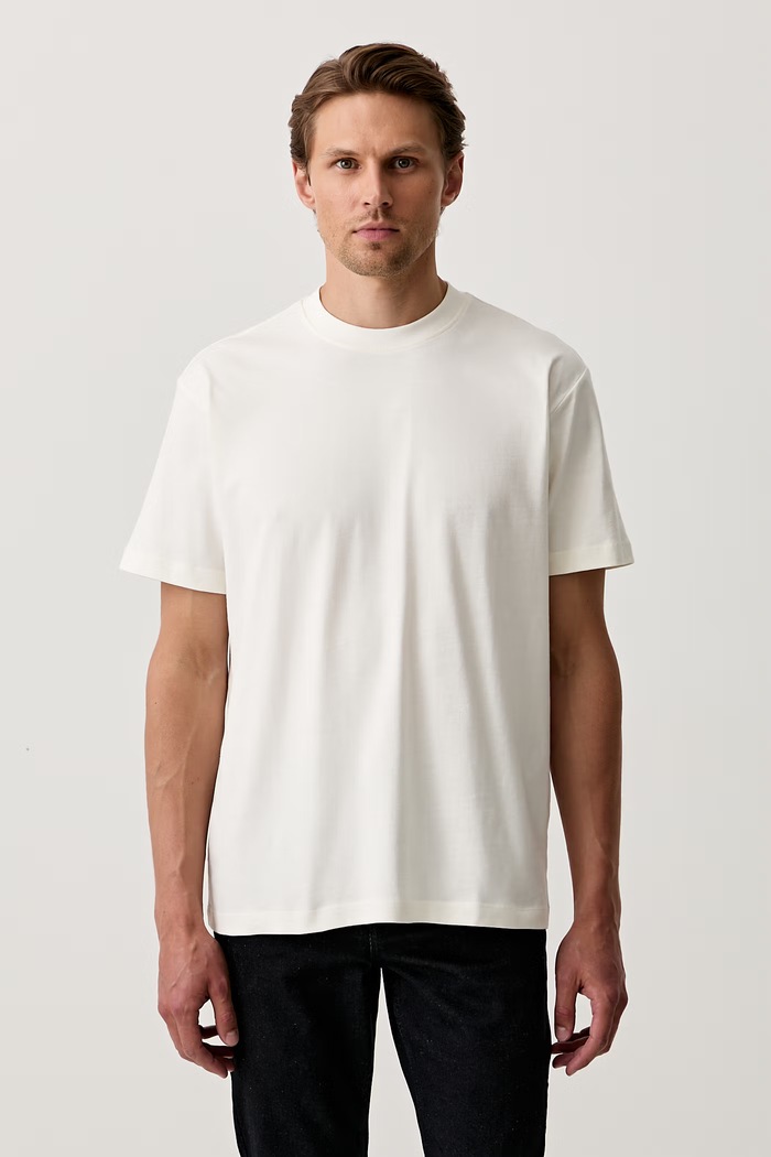 Odzież Karl Lagerfeld Jeans T-shirt męski bawełniany B3M17096 beżowy