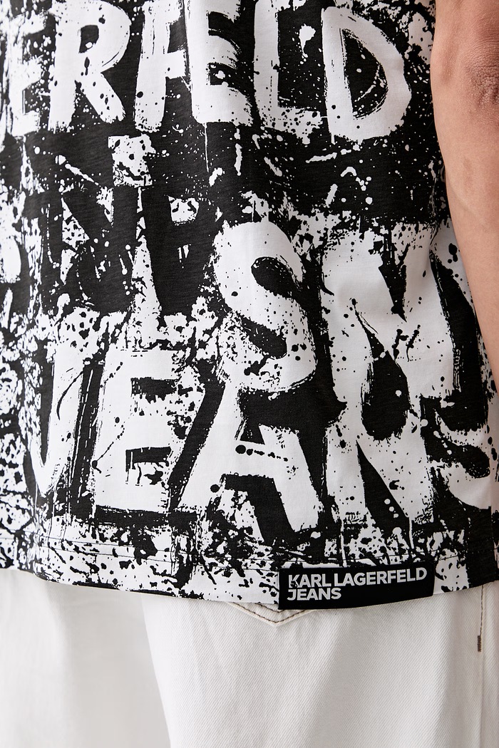 Karl Lagerfeld Jeans T-shirt męski bawełniany czarny B3M17033