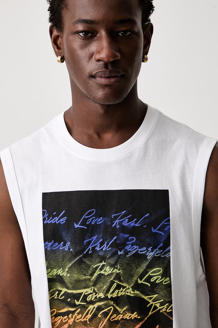 Karl Lagerfeld Jeans top za muškarce od pamuka bijela B3M17030