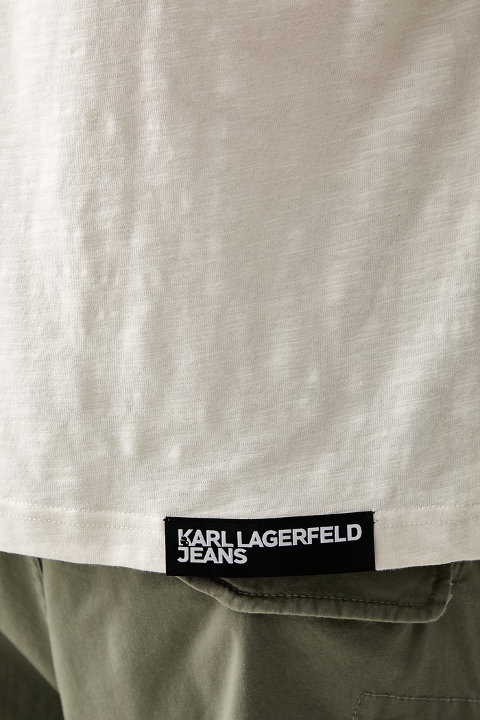Karl Lagerfeld Jeans tričko pánske bavlnené B3M17012 béžová