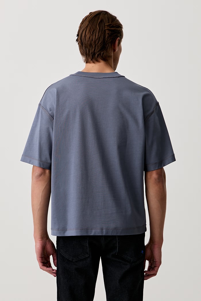Karl Lagerfeld Jeans T-shirt męski bawełniany B3M17010 niebieski AW26