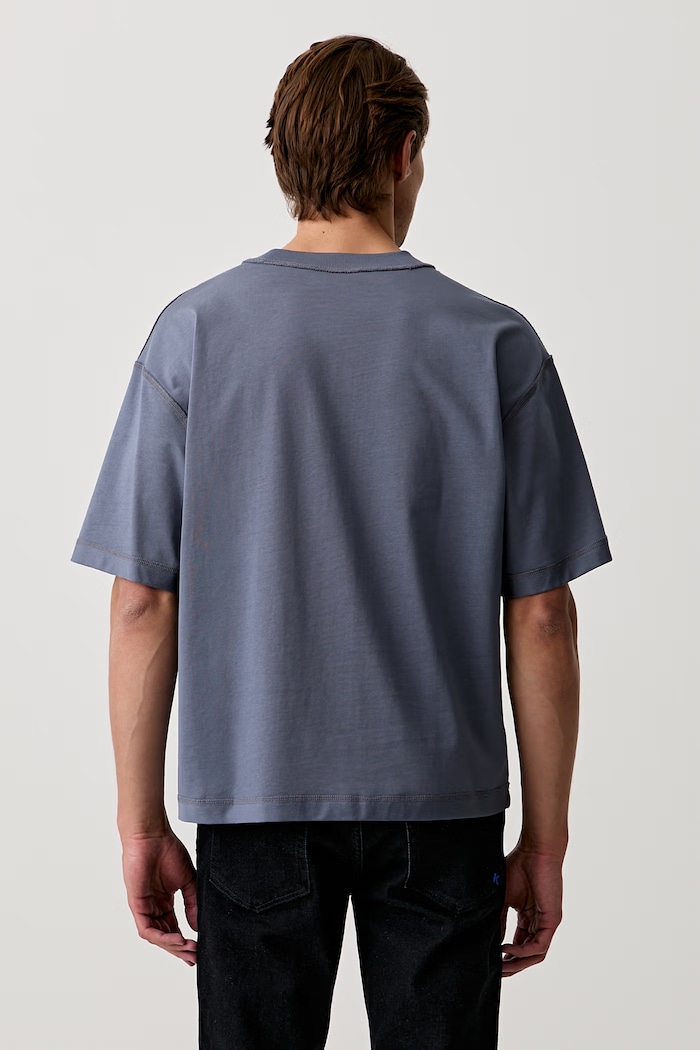 Karl Lagerfeld Jeans T-shirt męski bawełniany B3M17010 niebieski AW26