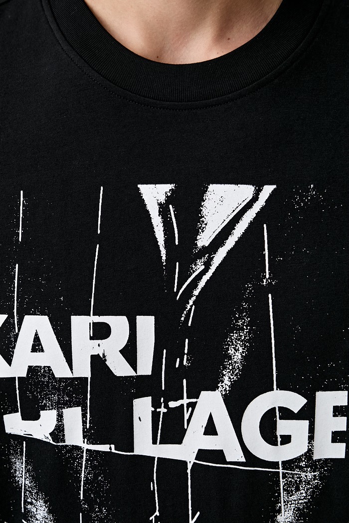 Karl Lagerfeld Jeans T-shirt męski bawełniany B3M17034 czarny