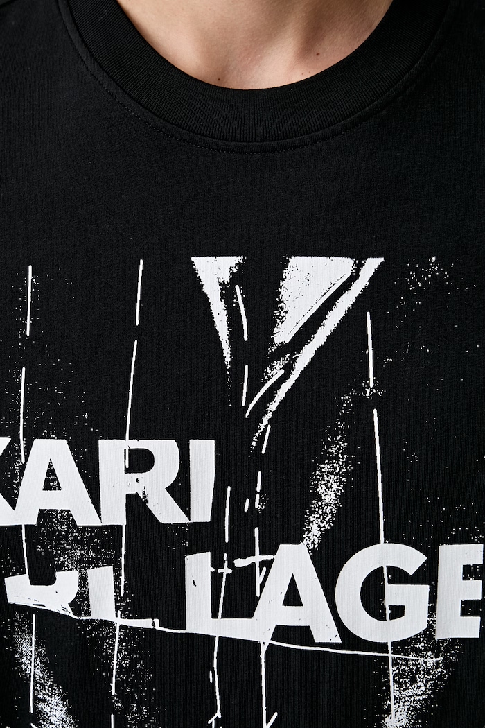 Karl Lagerfeld Jeans T-shirt męski bawełniany B3M17034 czarny