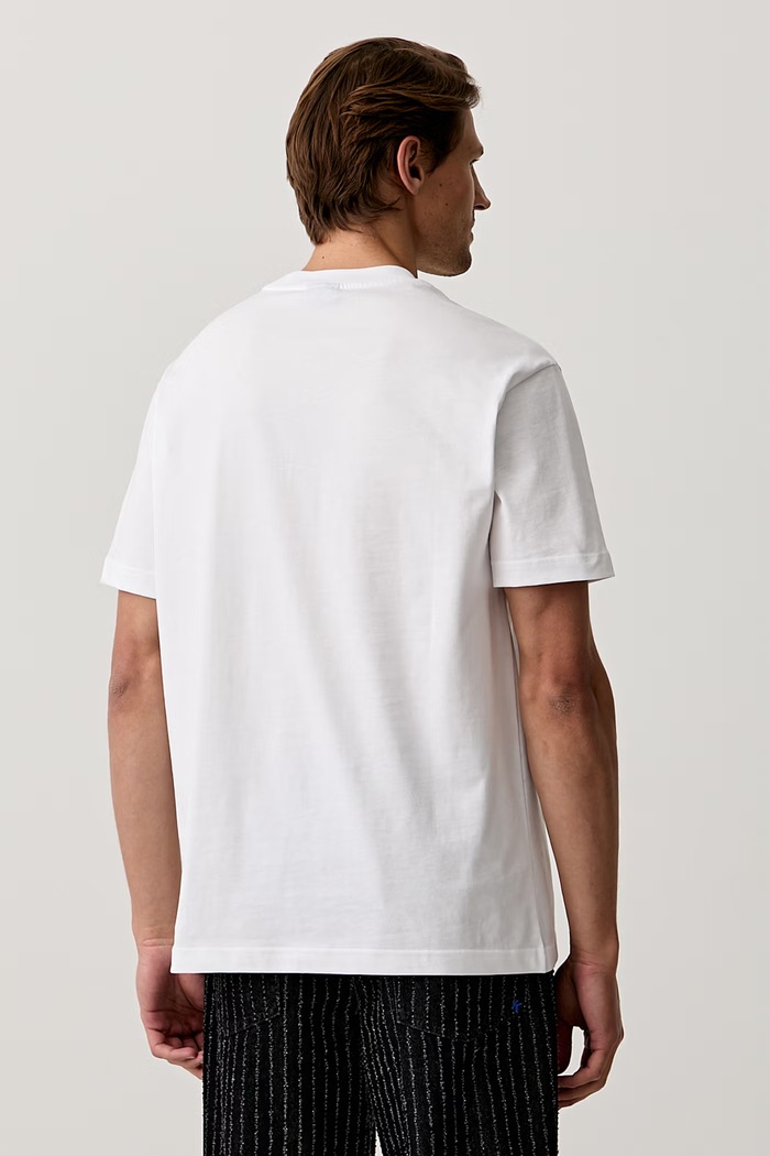 Odzież Karl Lagerfeld Jeans T-shirt męski bawełniany B3M17031 biały