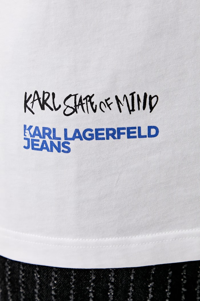 Karl Lagerfeld Jeans T-shirt męski bawełniany B3M17031 biały