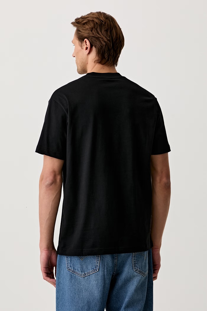Odzież Karl Lagerfeld Jeans T-shirt męski bawełniany B3M17031 czarny