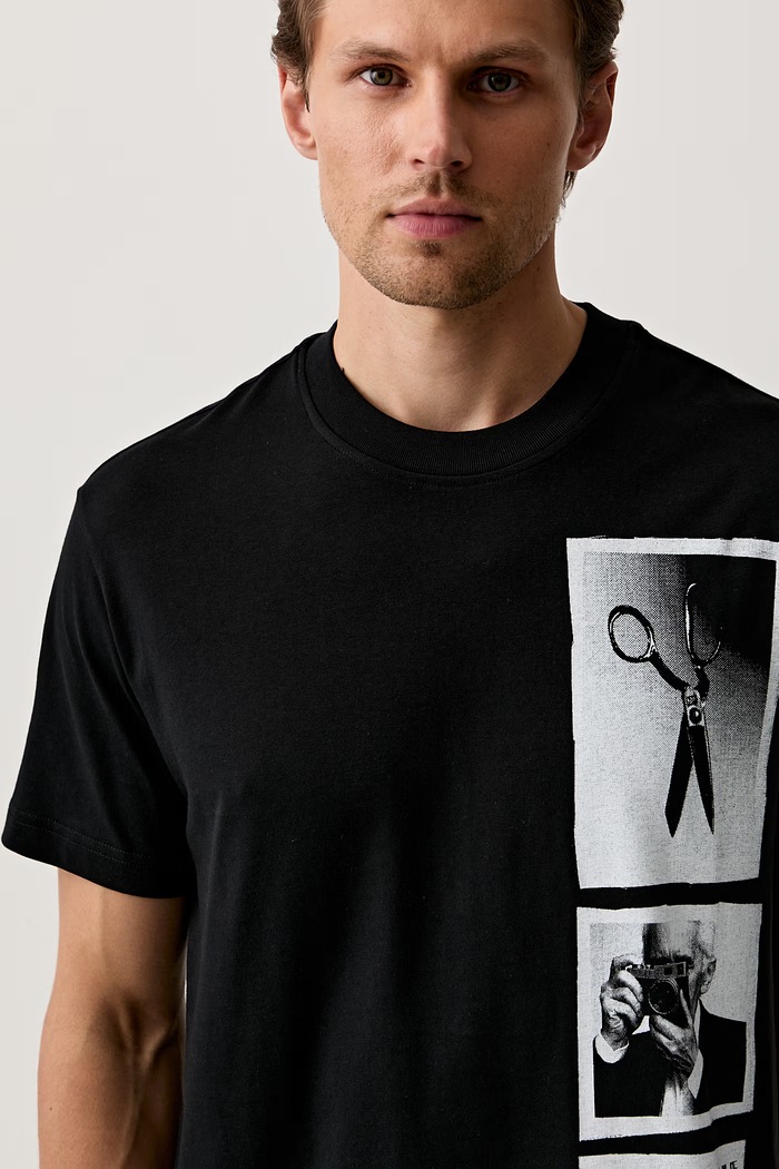 Karl Lagerfeld Jeans T-shirt męski bawełniany czarny B3M17031