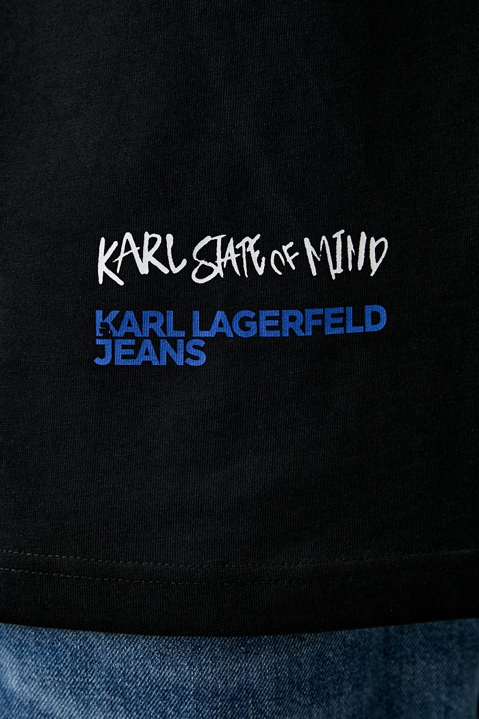 Karl Lagerfeld Jeans T-shirt męski bawełniany B3M17031 czarny