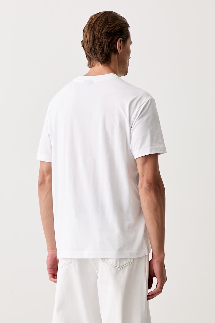 Odzież Karl Lagerfeld Jeans T-shirt męski z bawełną B3M17029 biały