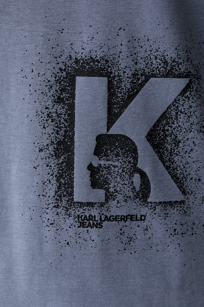 Karl Lagerfeld Jeans T-shirt męski z bawełną B3M17029 niebieski