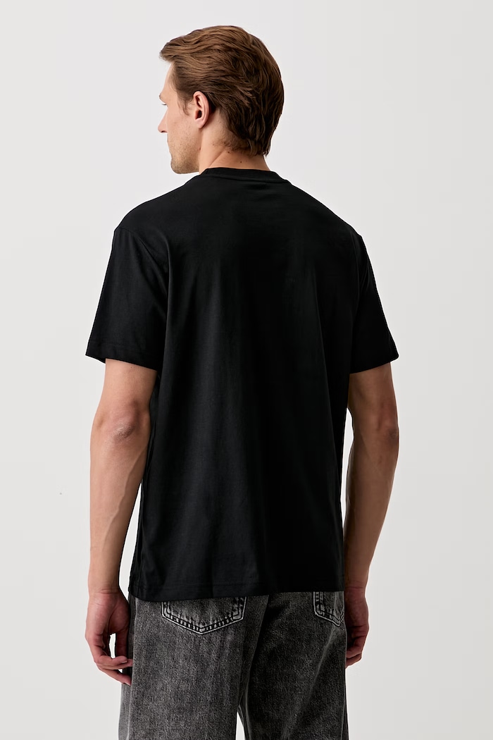 Odzież Karl Lagerfeld Jeans T-shirt męski z bawełną B3M17029 czarny