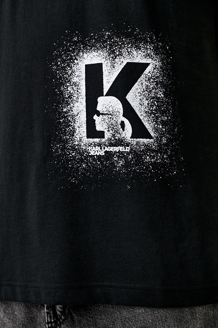 Karl Lagerfeld Jeans T-shirt męski z bawełną B3M17029 czarny