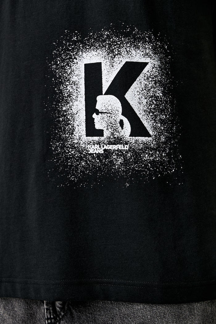 Karl Lagerfeld Jeans T-shirt męski z bawełną B3M17029 czarny