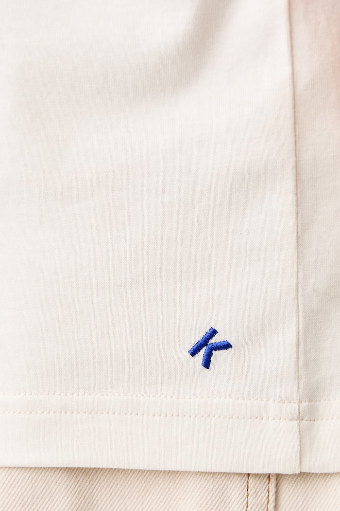 Karl Lagerfeld Jeans T-shirt męski bawełniany B3M17006 beżowy