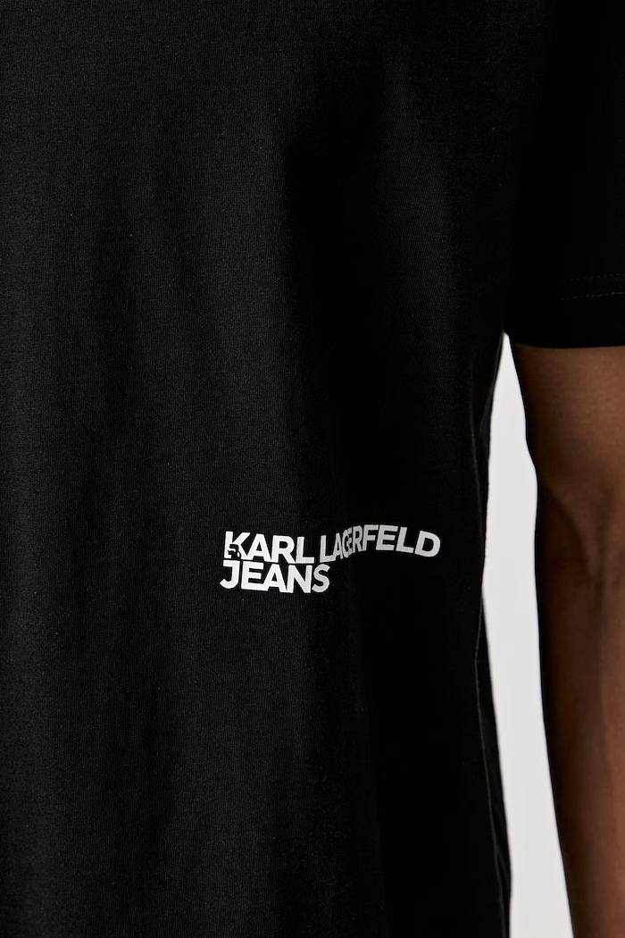 Karl Lagerfeld Jeans T-shirt męski bawełniany B3M17005 czarny