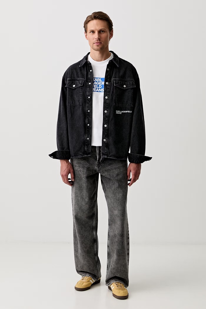 Karl Lagerfeld Jeans T-shirt męski bawełniany B3M17003 biały AW26