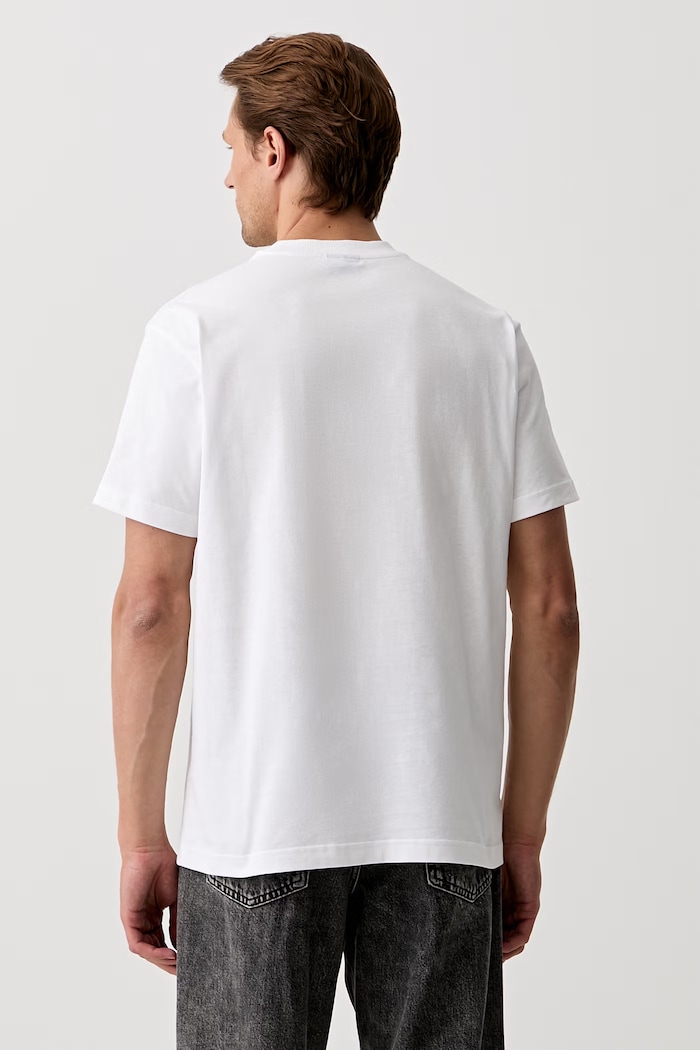 Odzież Karl Lagerfeld Jeans T-shirt męski bawełniany B3M17003 biały