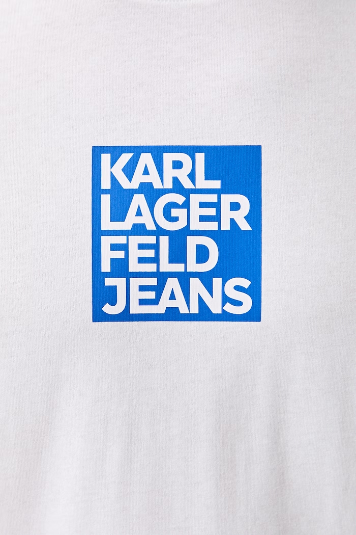 Karl Lagerfeld Jeans T-shirt męski bawełniany B3M17003 biały