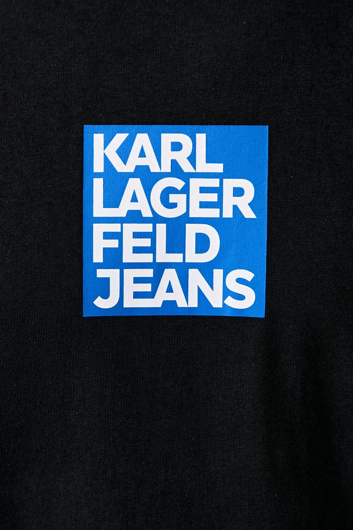 Karl Lagerfeld Jeans T-shirt męski bawełniany B3M17003 czarny
