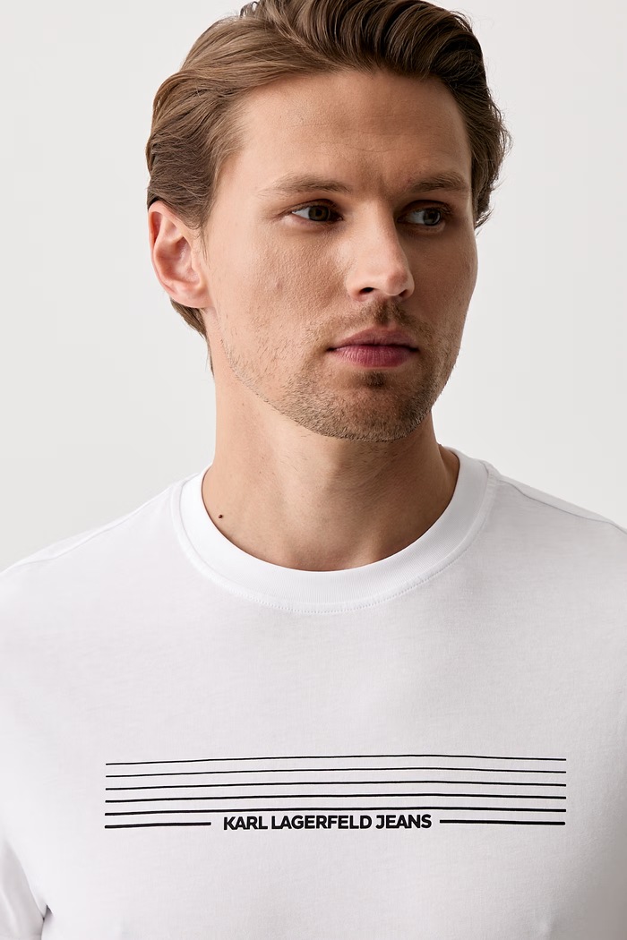 Karl Lagerfeld Jeans T-shirt damski bawełniany biały B3M17001