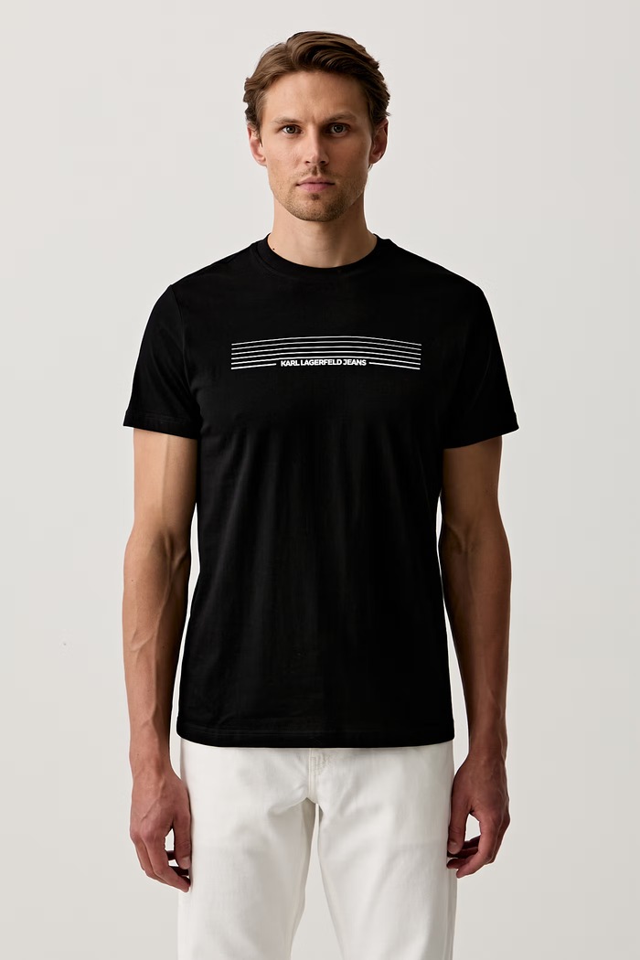 Karl Lagerfeld Jeans T-shirt damski bawełniany czarny B3M17001