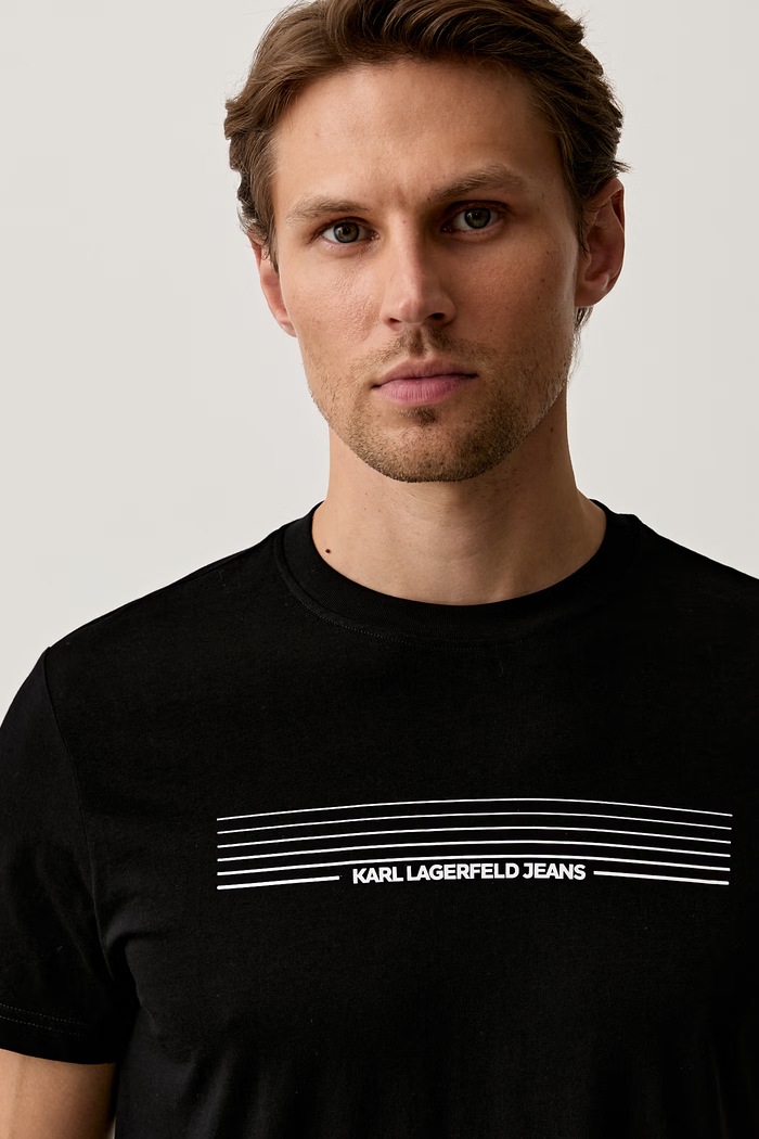 Karl Lagerfeld Jeans T-shirt damski bawełniany czarny B3M17001