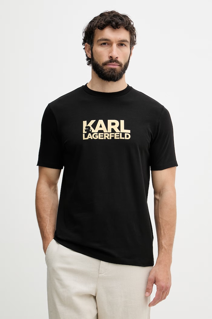 Karl Lagerfeld tričko pánske bavlnené čierna 500235.755780