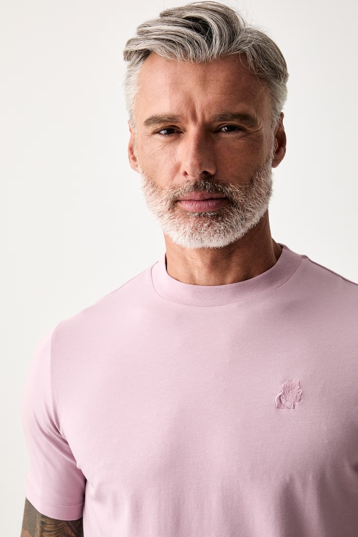 Karl Lagerfeld majica za muškarce od pamuka s elastanom roza 563221.755750