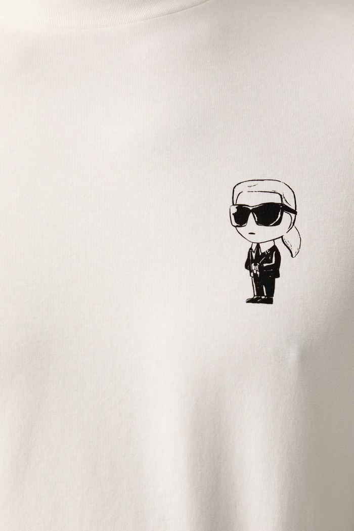 Karl Lagerfeld T-shirt męski bawełniany z elastanem 563235.755048 beżowy