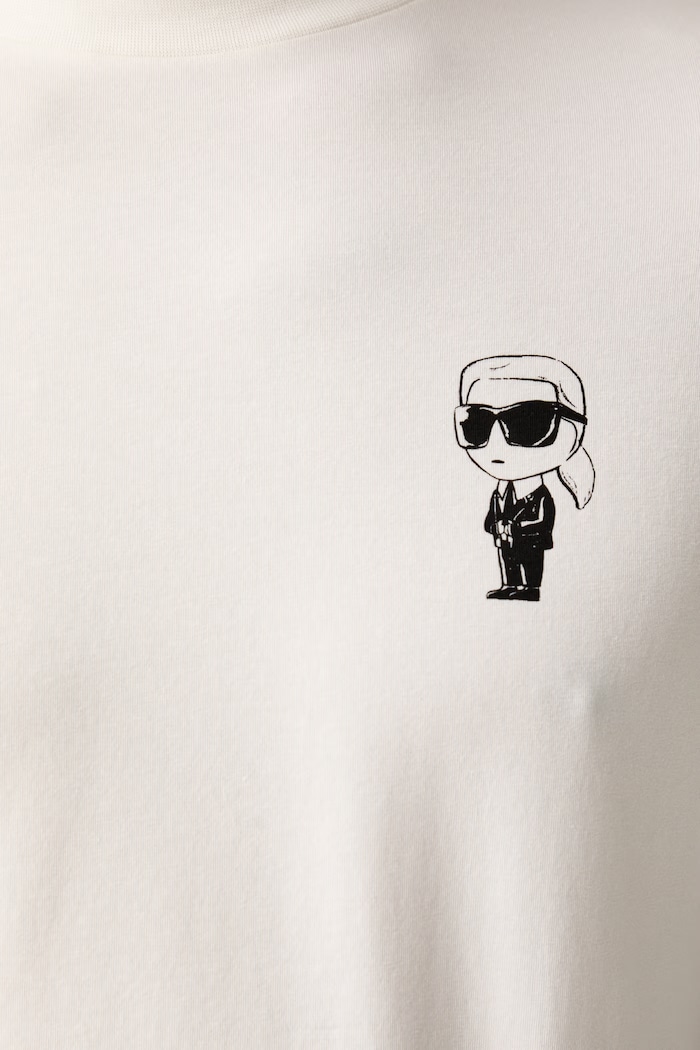 Karl Lagerfeld T-shirt męski bawełniany z elastanem 563235.755048 beżowy