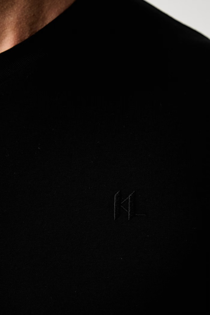 Karl Lagerfeld T-shirt męski bawełniany z elastanem 563235.755020 czarny