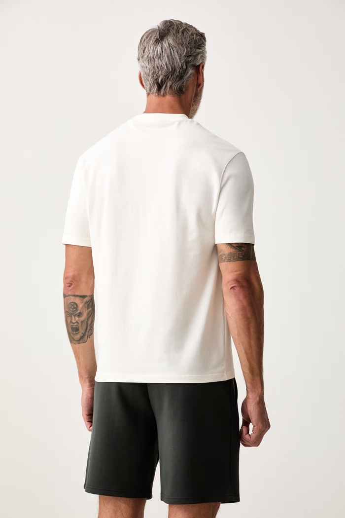Odzież Karl Lagerfeld T-shirt męski bawełniany z elastanem 563221.755138 beżowy