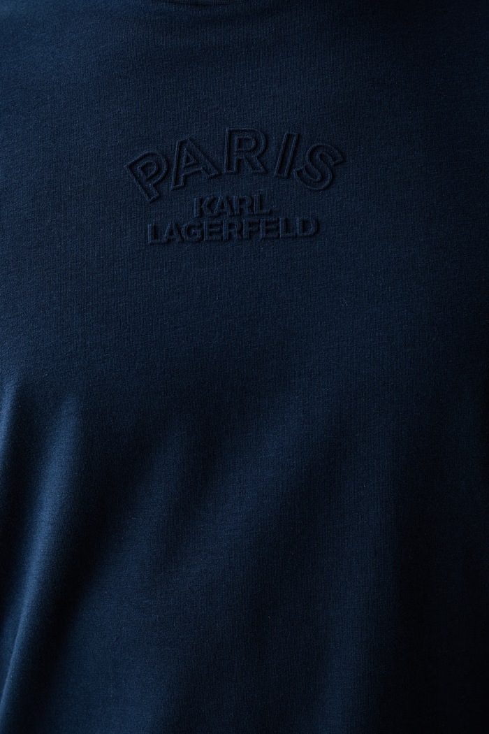 Karl Lagerfeld t-shirt ανδρικό βαμβακερό με ελαστάν 563221.755138 σκούρο μπλε