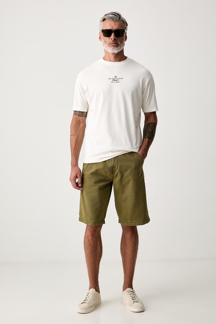 Karl Lagerfeld T-shirt męski bawełniany 563225.755136 beżowy AW26
