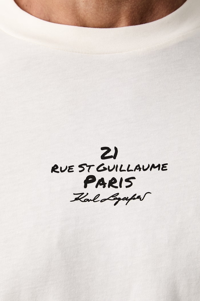 Karl Lagerfeld T-shirt męski bawełniany 563225.755136 beżowy