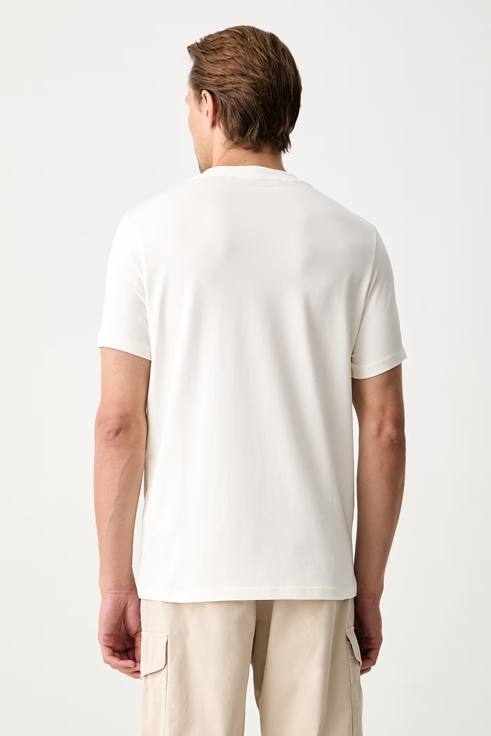 Odzież Karl Lagerfeld T-shirt męski bawełniany z elastanem 563221.755044 beżowy