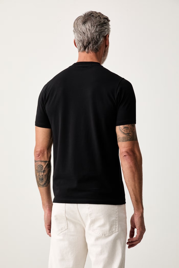 Odzież Karl Lagerfeld T-shirt basic męski bawełniany z elastanem 563221.755042 czarny