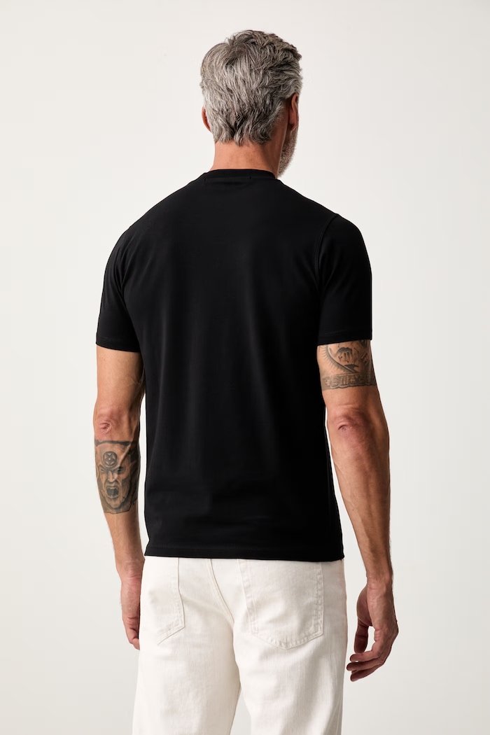 Odzież Karl Lagerfeld T-shirt basic męski bawełniany z elastanem 563221.755042 czarny