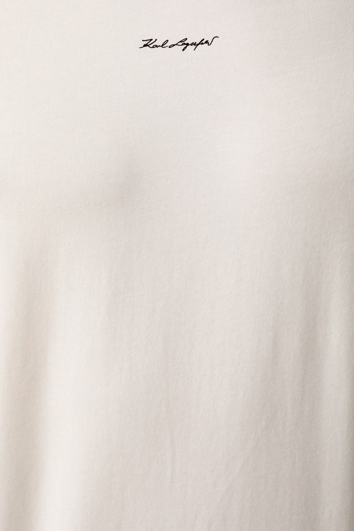Karl Lagerfeld T-shirt męski bawełniany z elastanem 563221.755037 beżowy