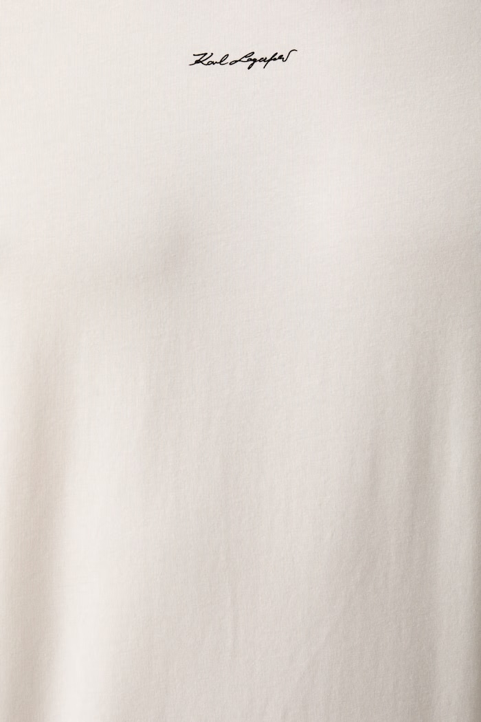 Karl Lagerfeld T-shirt męski bawełniany z elastanem 563221.755037 beżowy