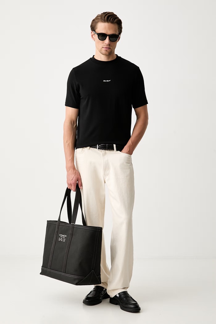 Karl Lagerfeld tričko pánské bavlněné s elastanem 563221.755037 černá AW26