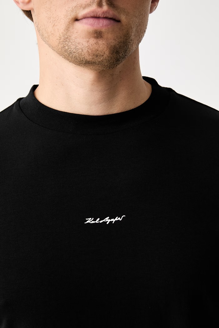 Karl Lagerfeld tričko pánské bavlněné s elastanem 563221.755037 černá