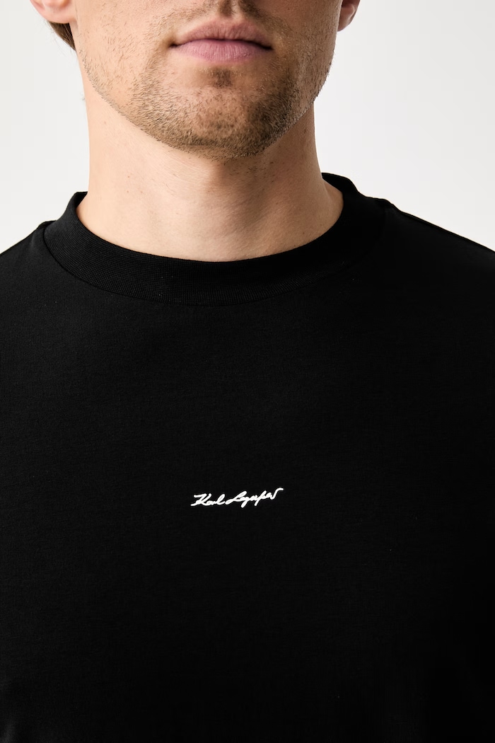 Karl Lagerfeld tričko pánské bavlněné s elastanem 563221.755037 černá