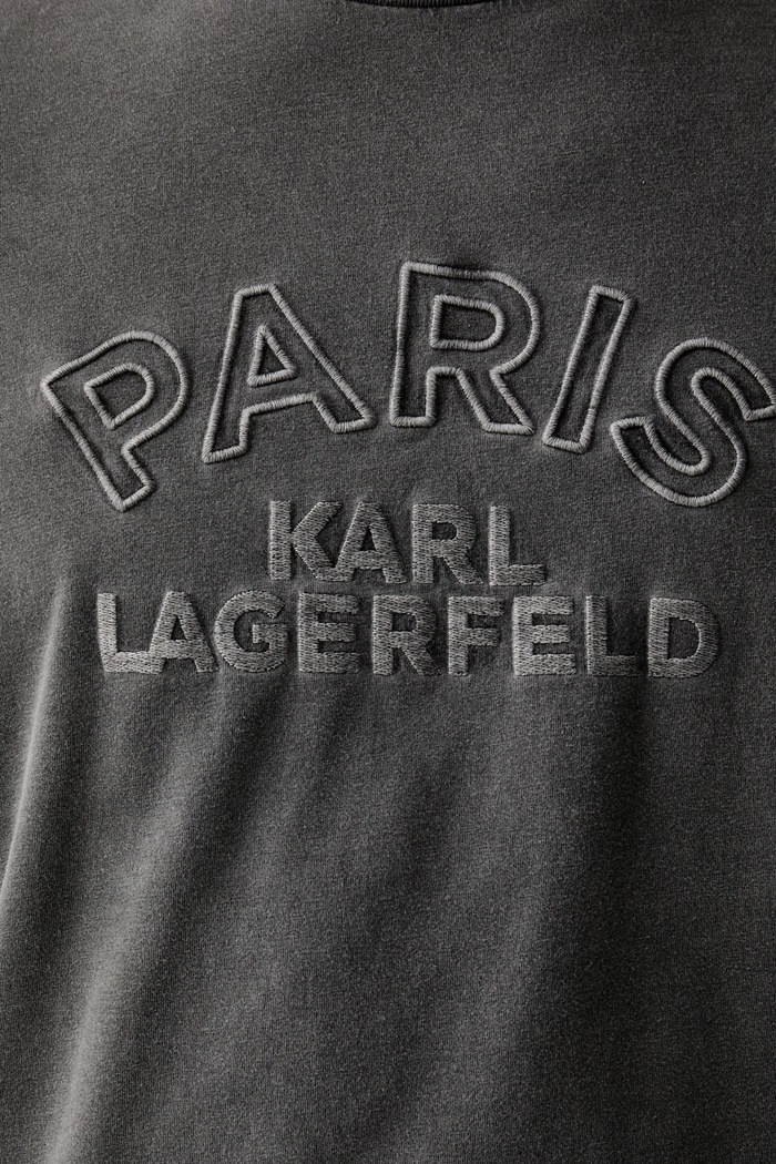 Karl Lagerfeld T-shirt męski bawełniany 563250.755170 szary