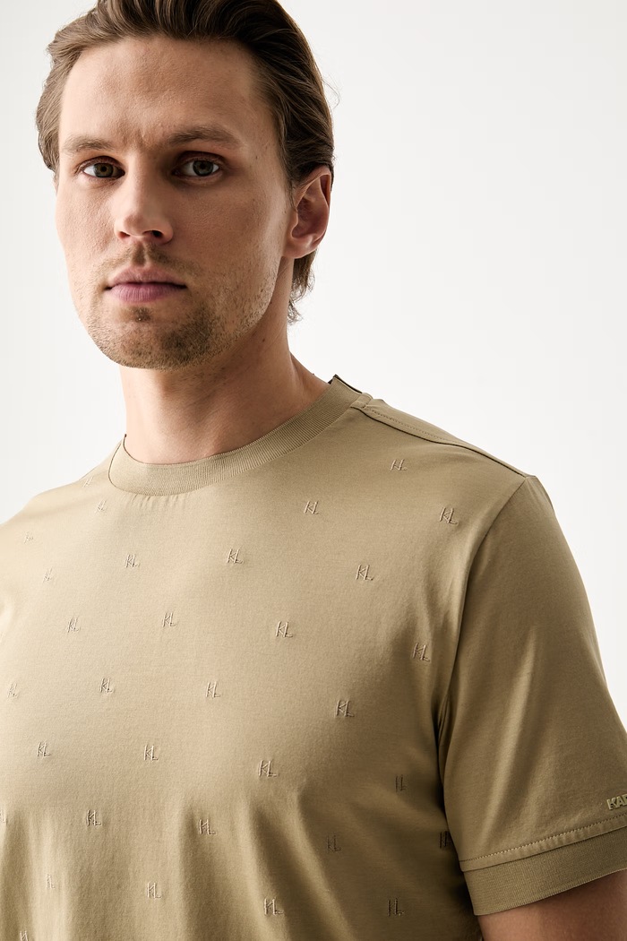Karl Lagerfeld T-shirt męski bawełniany zielony 563200.755001