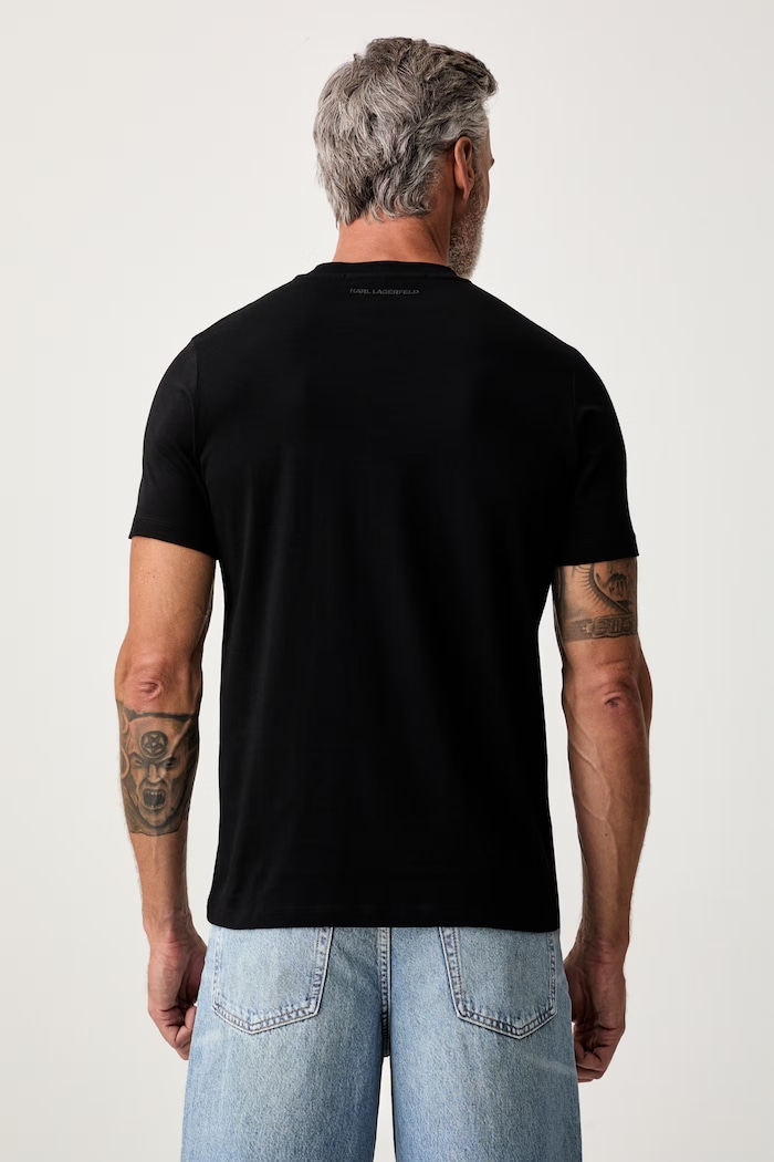 Odzież Karl Lagerfeld T-shirt męski bawełniany 563224.755026 czarny