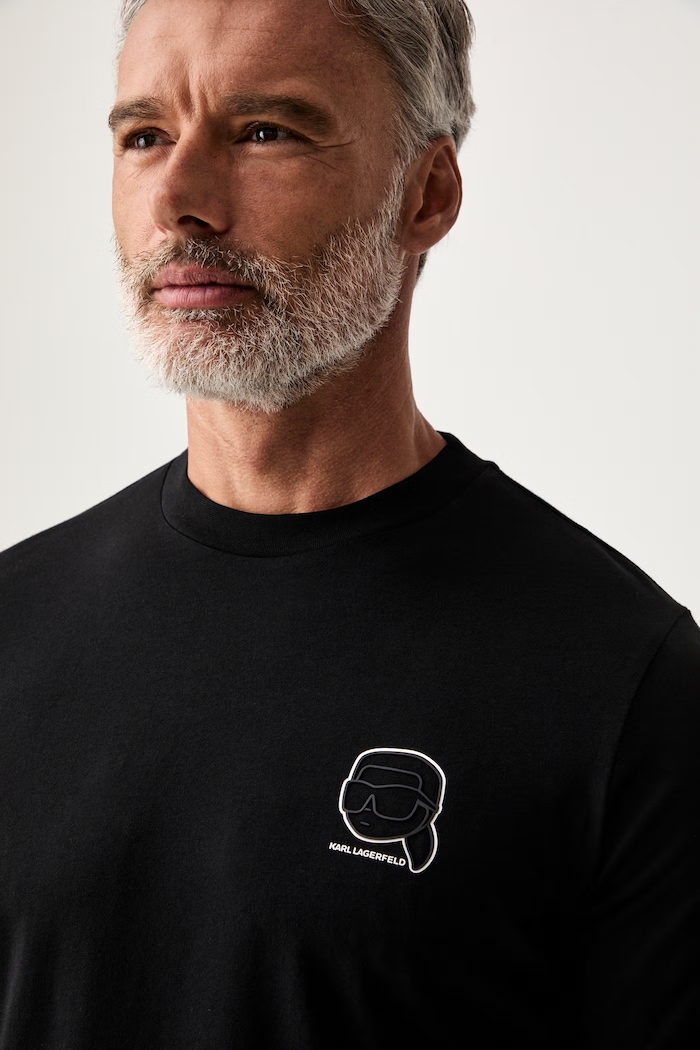 Karl Lagerfeld T-shirt męski bawełniany czarny 563224.755026