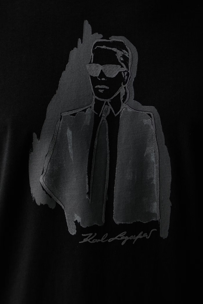 Karl Lagerfeld t-shirt ανδρικό βαμβακερό 563225.755143 μαύρο