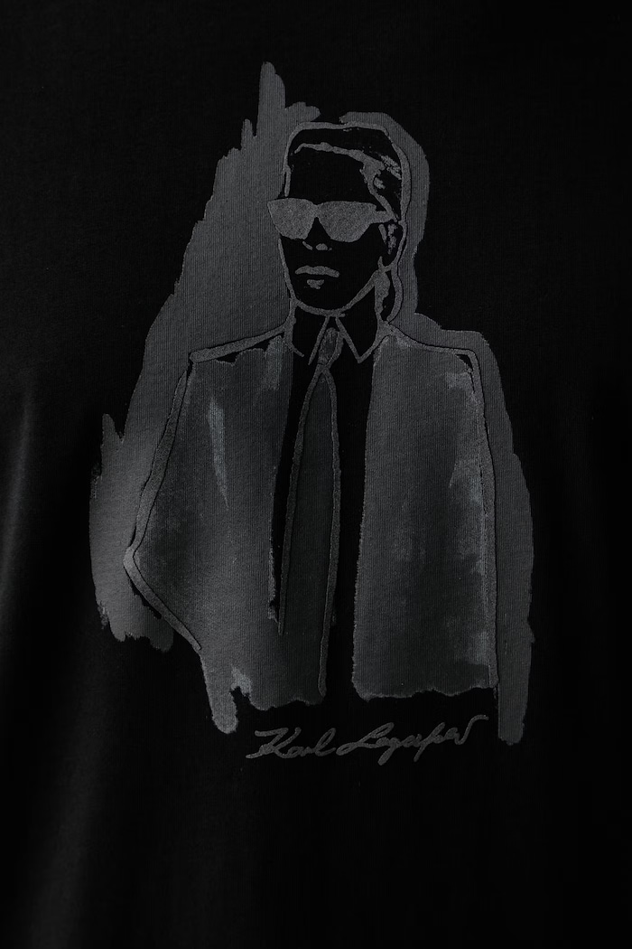 Karl Lagerfeld t-shirt ανδρικό βαμβακερό 563225.755143 μαύρο